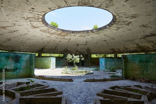 The former Soviet spa town of Tskaltubo in Georgia is now in ruins, and visitors come to explore its abandoned buildings photo
