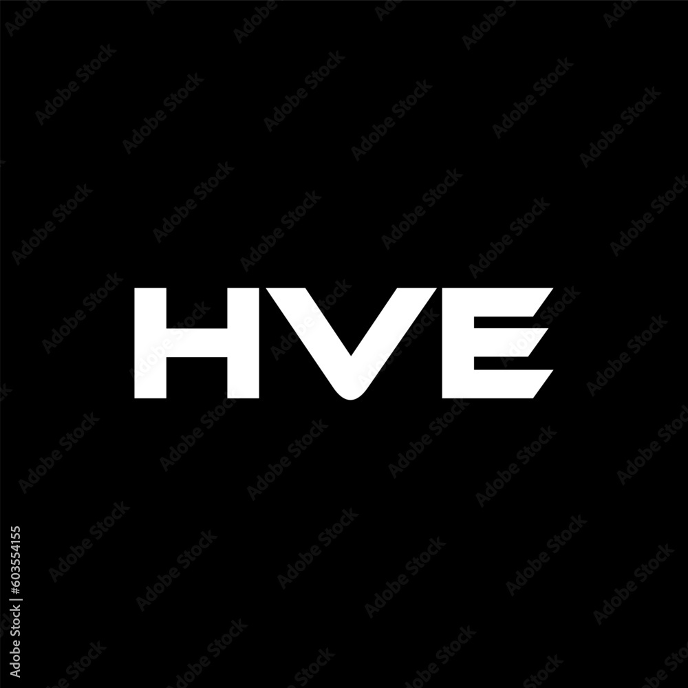 HVE letter logo design with black background in illustrator, vector logo modern alphabet font overlap style. calligraphy designs for logo, Poster, Invitation, etc.