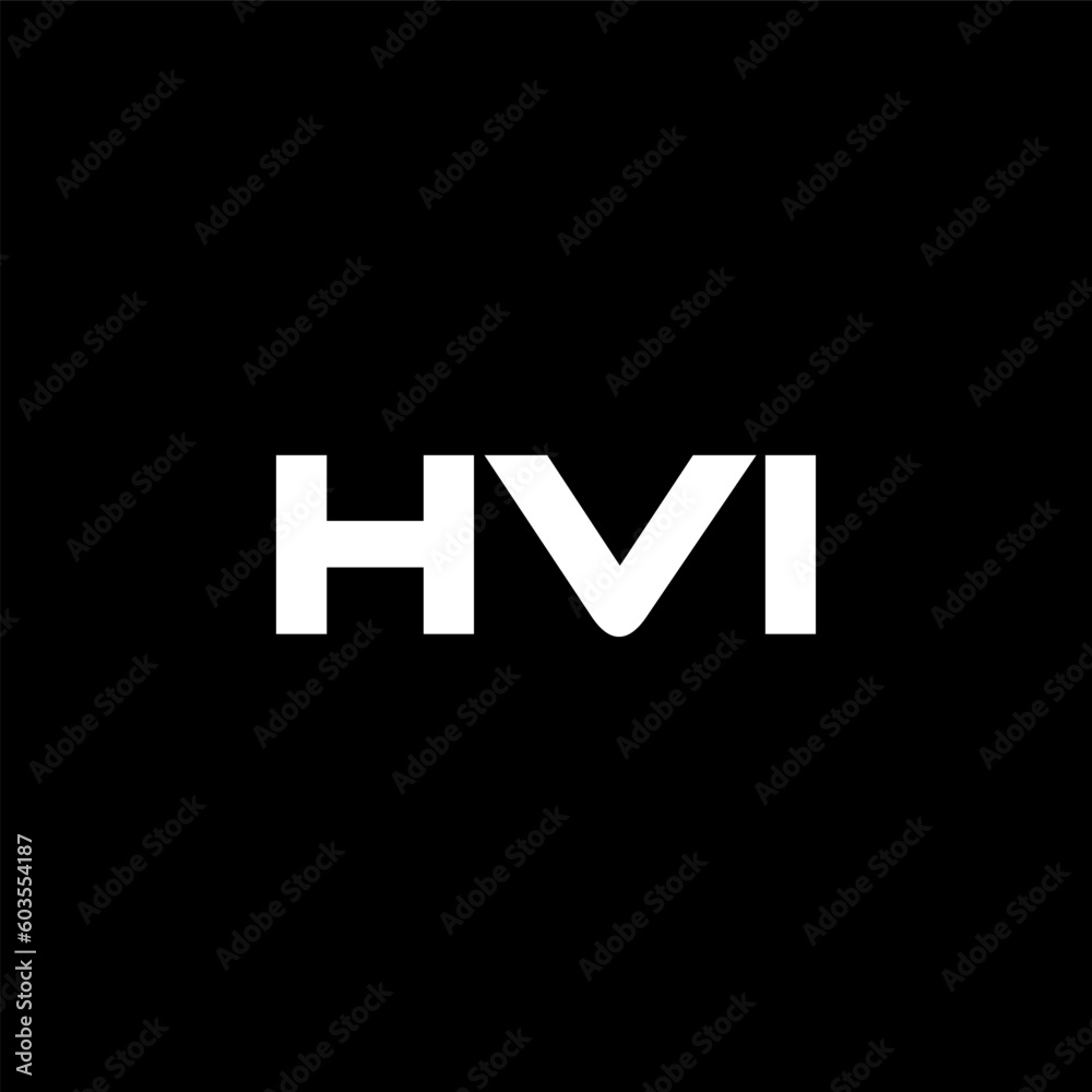 HVI letter logo design with black background in illustrator, vector logo modern alphabet font overlap style. calligraphy designs for logo, Poster, Invitation, etc.