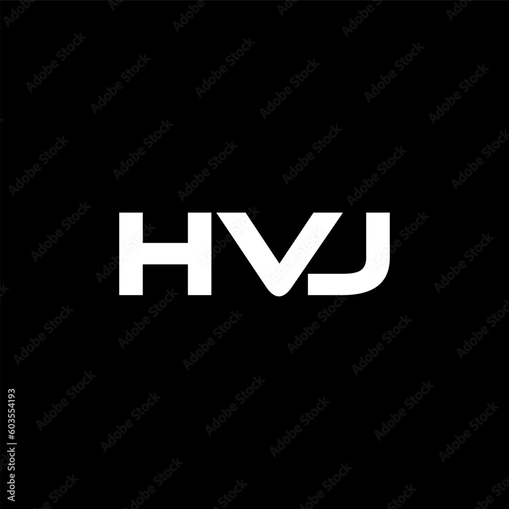 HVJ letter logo design with black background in illustrator, vector logo modern alphabet font overlap style. calligraphy designs for logo, Poster, Invitation, etc.