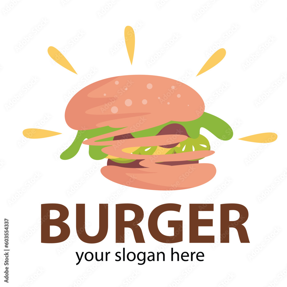 cute pink burger vector covered with meat and buns and green leaves cute pink burger vector covered with meat and buns and green leaves