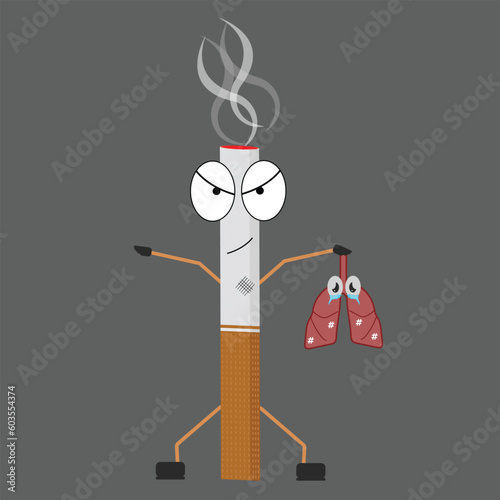 The dangers of smoking will ruthlessly damage your lungs, art and illustration. Art & Illustration