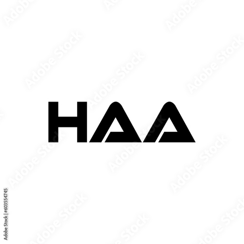 HAA letter logo design with white background in illustrator, vector logo modern alphabet font overlap style. calligraphy designs for logo, Poster, Invitation, etc.