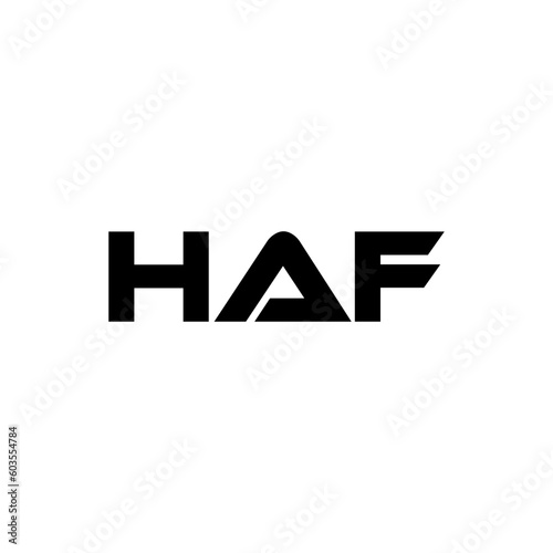 HAF letter logo design with white background in illustrator, vector logo modern alphabet font overlap style. calligraphy designs for logo, Poster, Invitation, etc.