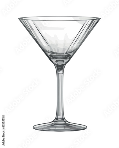 Transparent martini glass