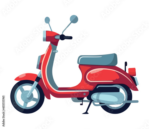 motor scooter on white background