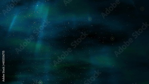 The blue glow of space. Background screen saver with a fantastic aurora and abstract stars.