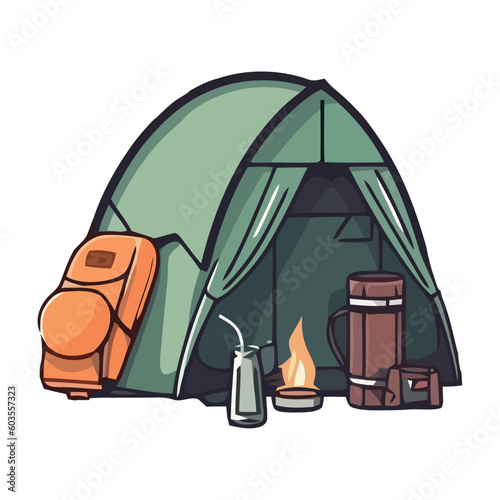 Adventure in nature camping, hiking and exploring