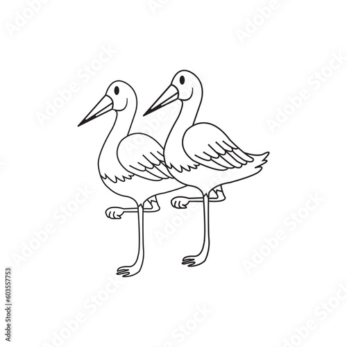 long-legged bird icon