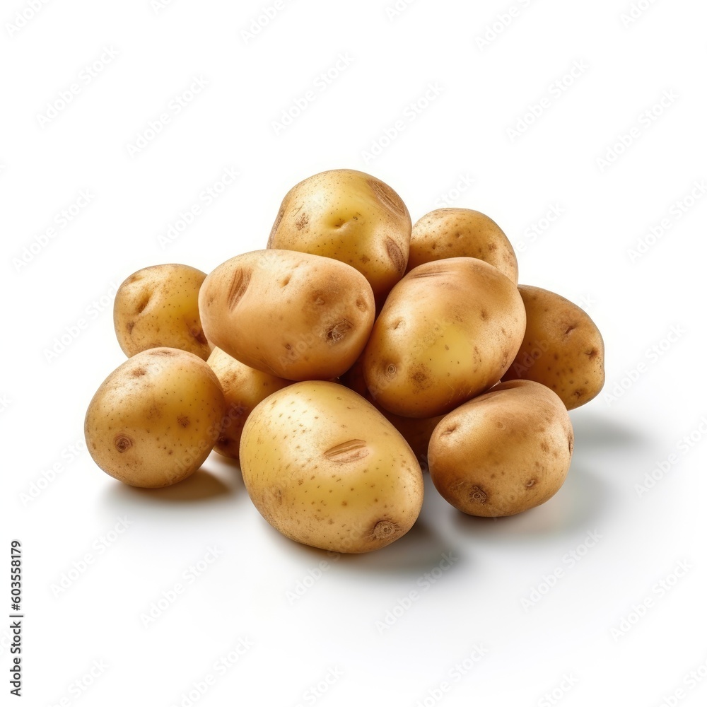 Potatoes isolated on white background (generative AI) Potatoes isolated on white background (generative AI)