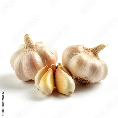 Garlic isolated on white background (generative AI)
