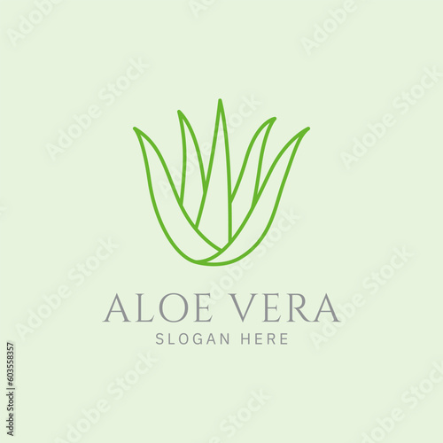 Aloe vera icon logo vector illustration