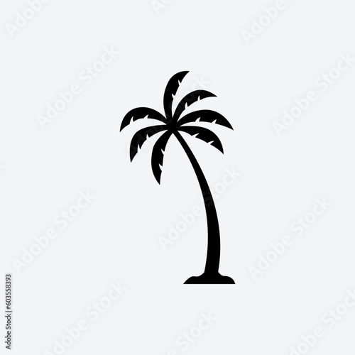 Palm tree silhouette icon. simple flat vector illustration