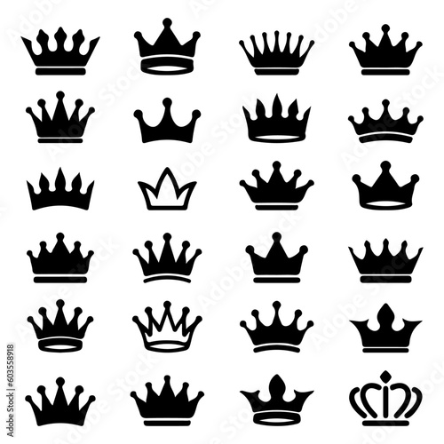Set Of Crowns Silhouettes