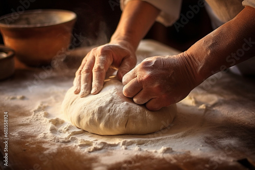 Bread dough kneading