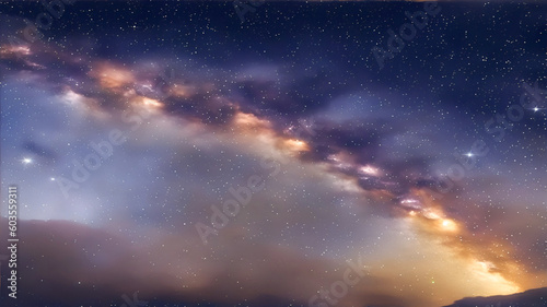 Starry night sky and nebula