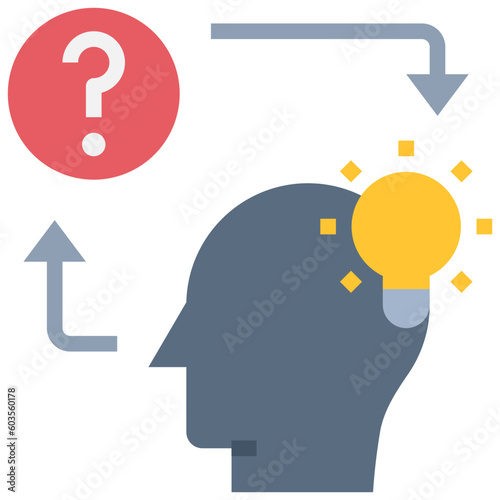 problem solving flat style icon