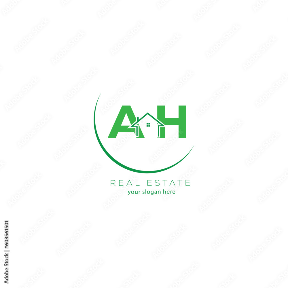 Initial letter ah real estate logo design template ah house letter logo Initial letter ah real estate logo design template ah house letter logo