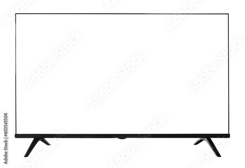 LED TV with blank screen on transparent background png file