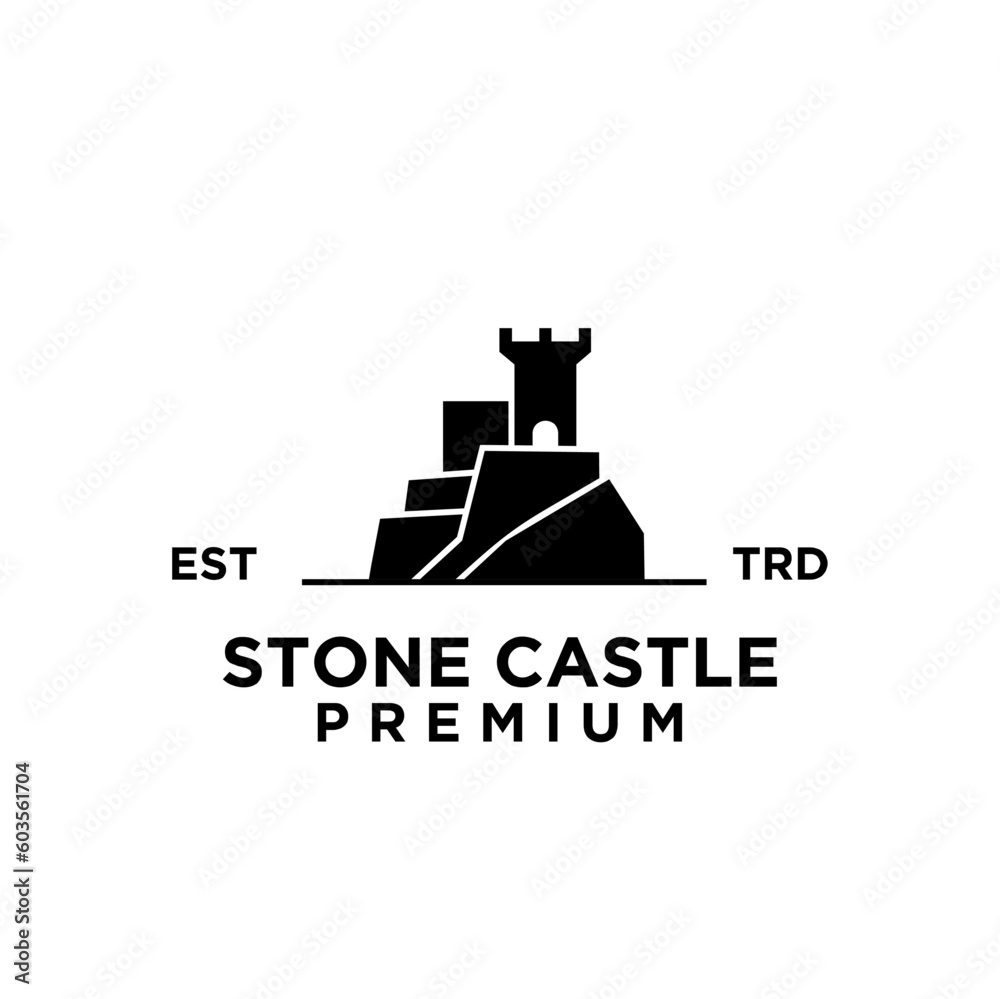 Stone castle fortress logo icon design illustration template Stone castle fortress logo icon design illustration template