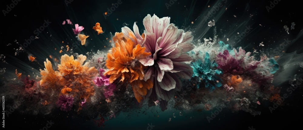 surreal flower explosion  Generative AI