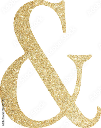 Gold glitter ampersand symbol