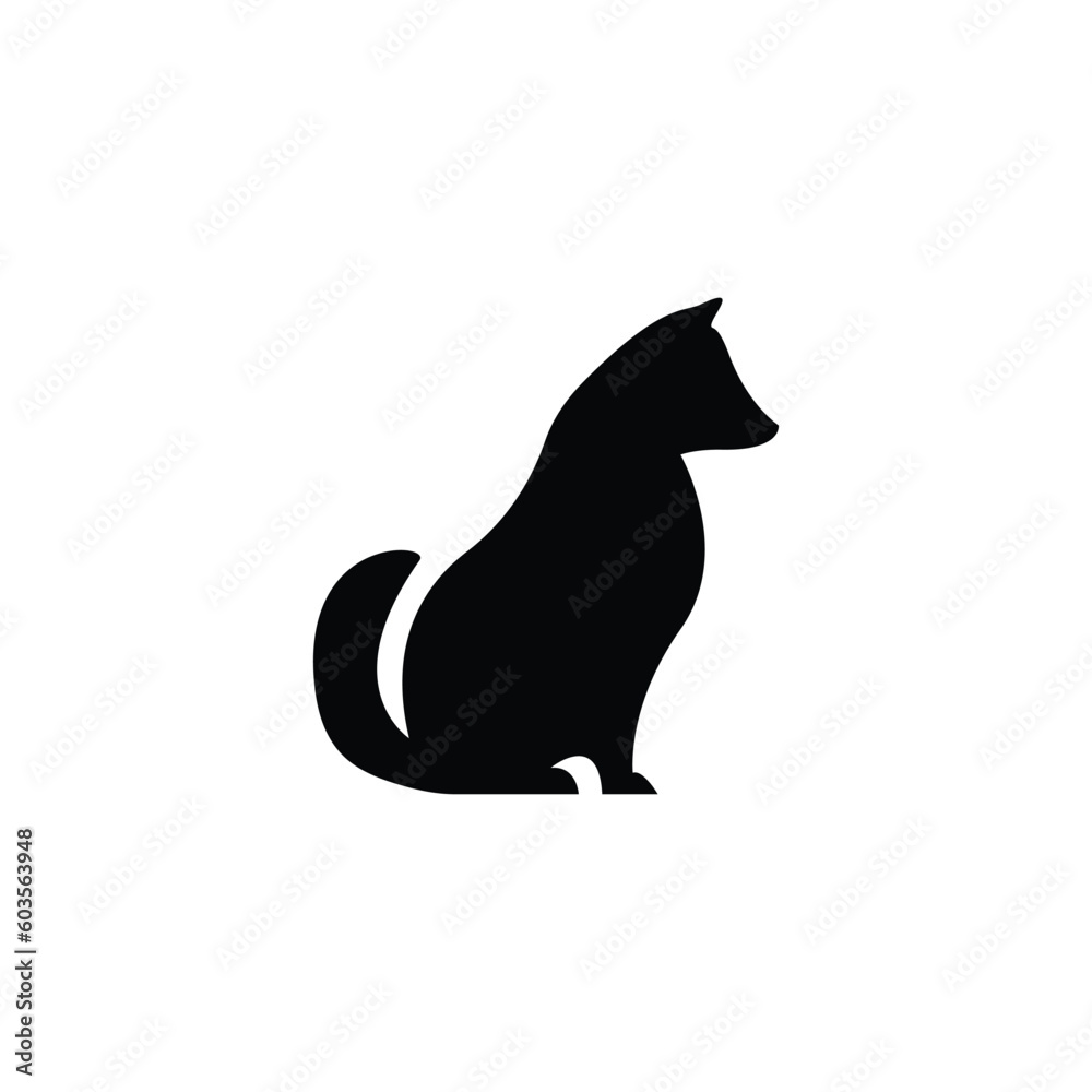 Vector silhouette of a side dog on a white background Vector silhouette of a side dog on a white background