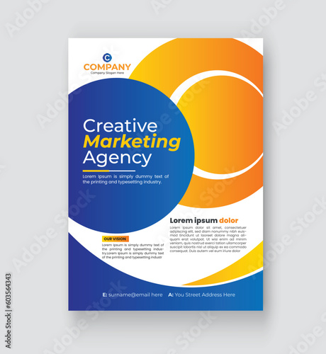Flyer brochure design, business cover size A4 template, creative leaflet for corporate design.