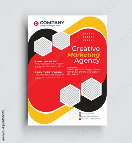 Flyer brochure design, business cover size A4 template, creative leaflet for corporate design.