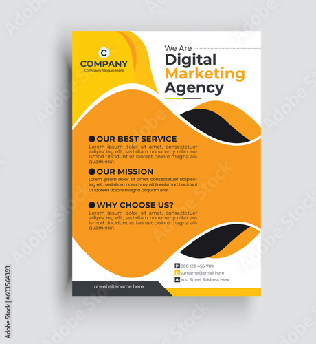 Flyer brochure design, business cover size A4 template, creative leaflet for corporate design.