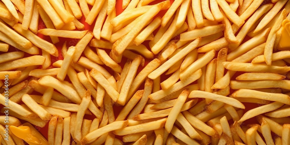 The French fries background with AI generated. The French fries background with AI generated.