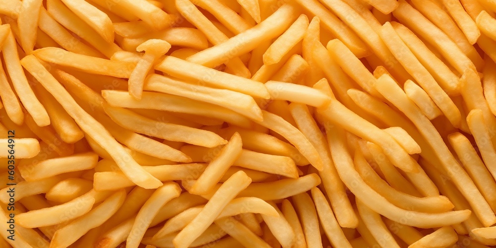 The French fries background with AI generated. The French fries background with AI generated.