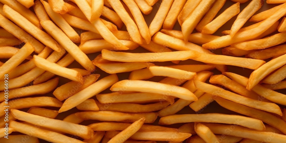 The French fries background with AI generated. The French fries background with AI generated.