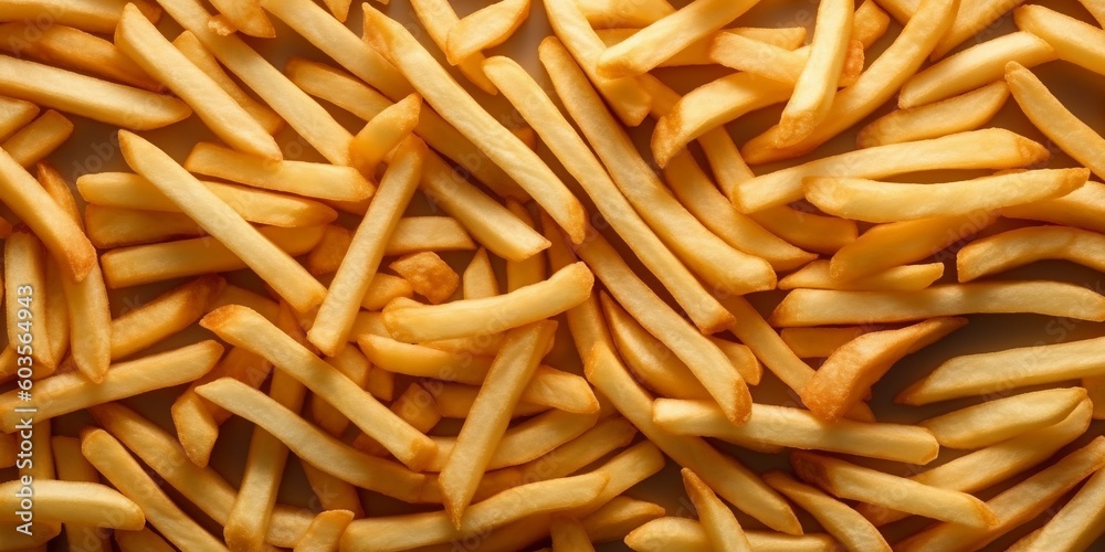 The French fries background with AI generated. The French fries background with AI generated.