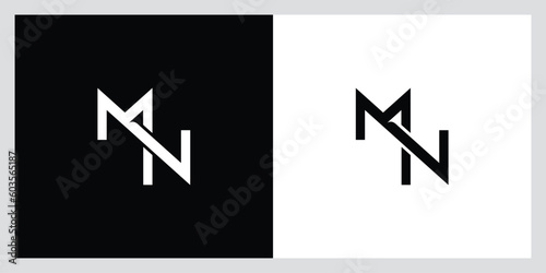 MN Initial Letter Icon Logo Design Vector Illustration