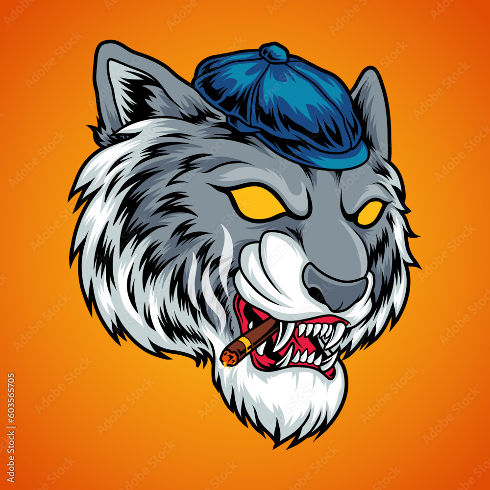 Gangster tiger head cartoon Gangster tiger head cartoon