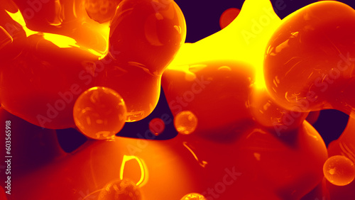 lava lamp glossy red fantastic gentle bubbles float - abstract 3D rendering