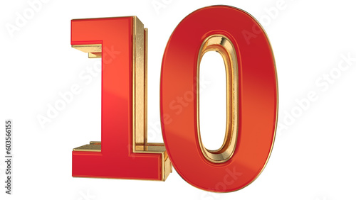 Red 3d number