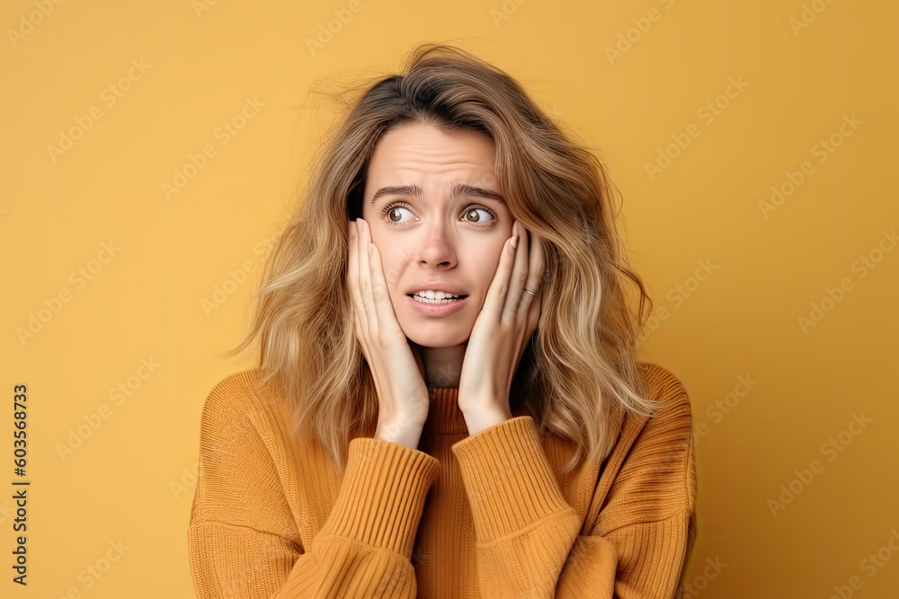 a woman in disbelief. Generative AI a woman in disbelief. Generative AI