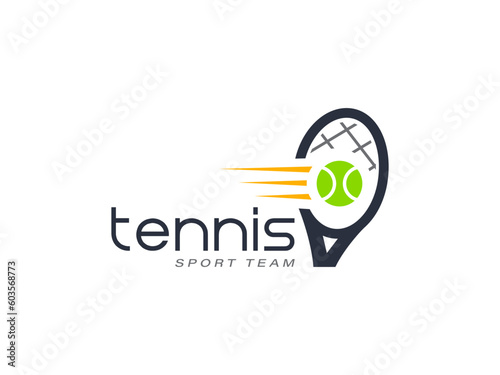 Tennis club sport team icon logo template vector illustration