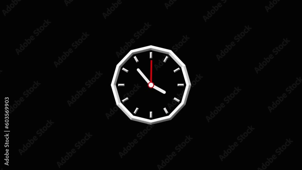 Analog wall clock timer object . time is running out, 24 hour is going speedy arrow animation