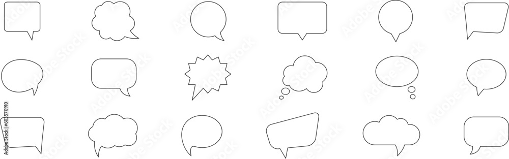 Speech Bubble set. Talk bubble. Cloud speech bubbles collection.Set of flat colorful bubble speech vector. Banners, price tags, stickers, posters, badges.. Vector illustration Speech Bubble set. Talk bubble. Cloud speech bubbles collection.Set of flat colorful bubble speech vector. Banners, price tags, stickers, posters, badges.. Vector illustration