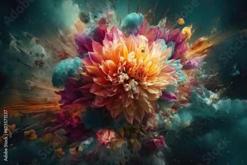 surreal flower explosion  Generative AI © PinkiePie