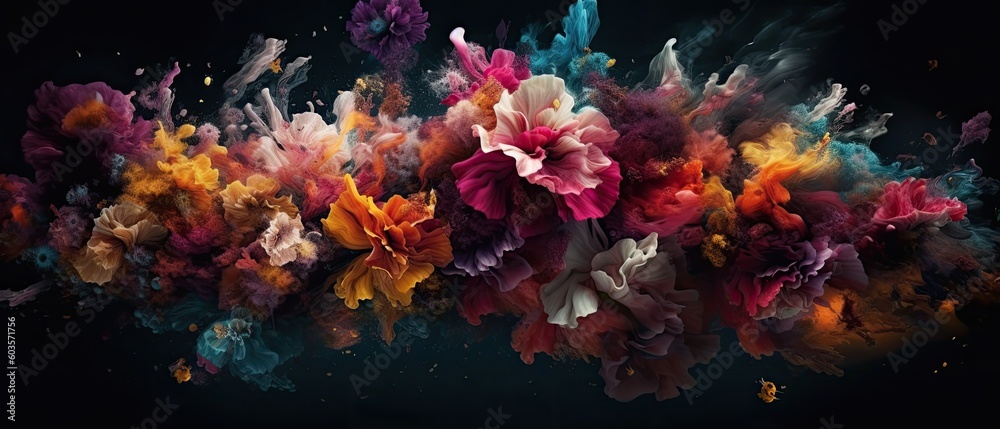 Fototapeta premium surreal flower explosion Generative AI
