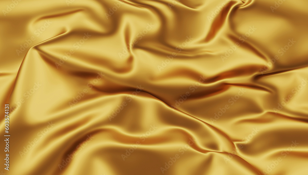gold silk fabric texture background. close up gold silk fabric texture