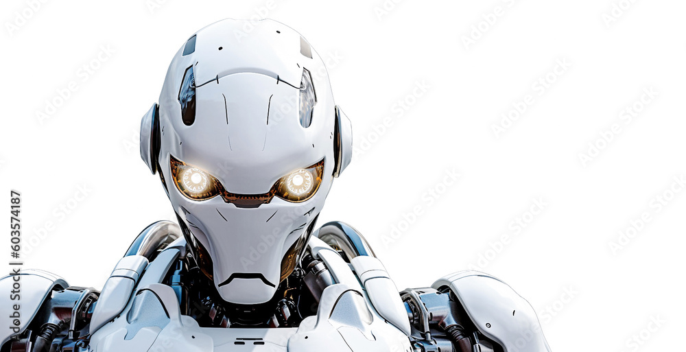AI generative. Modern robot on white AI generative. Modern robot on white