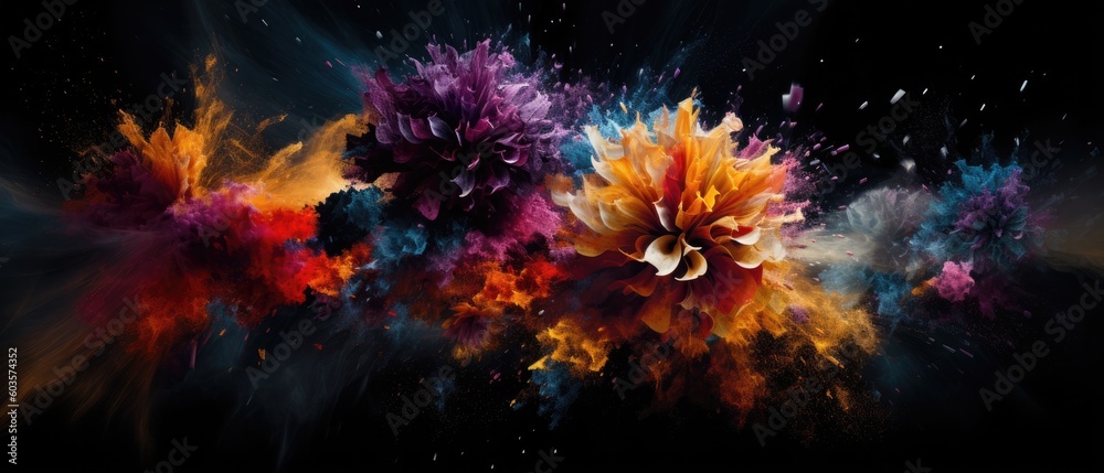 surreal flower explosion  Generative AI