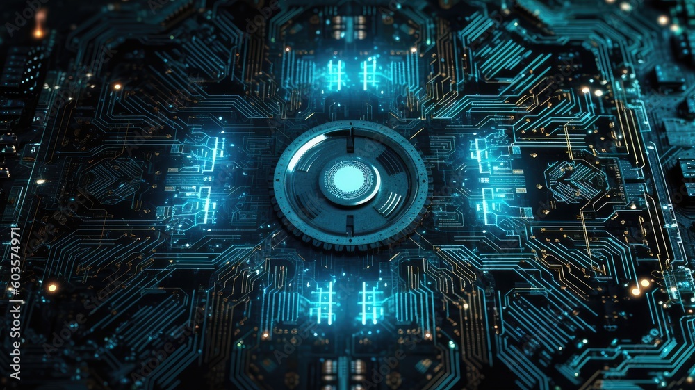 futuristic electronic digital board , Hitechnology concept , Generative AI futuristic electronic digital board , Hitechnology concept , Generative AI