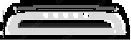 work laminator machine game pixel art retro vector. bit business factory, production ry work laminator machine. old vintage illustration