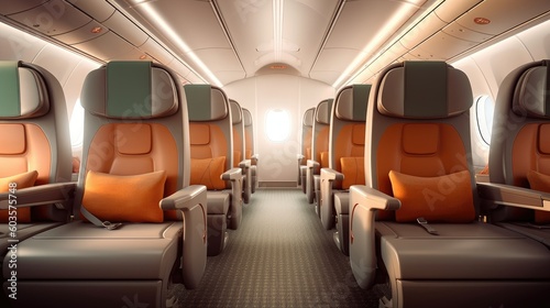 Empty passenger airplane se...